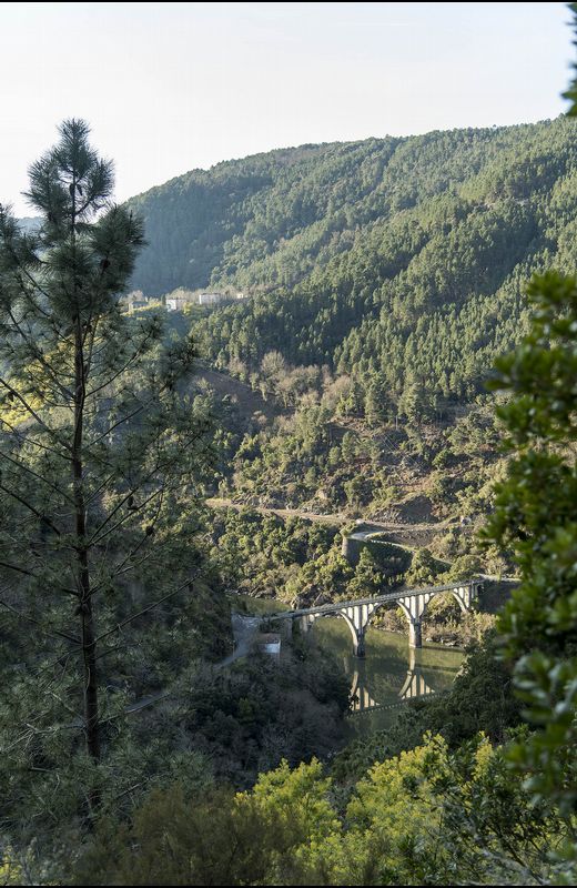 Una vista del puente del Sil desde el camino