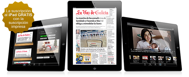 La Voz de Galicia en la versin digital en PDF de su aplicacin para iPad