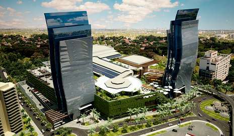 El proyecto de Asunción incluye dos torres en un complejo comercial. 